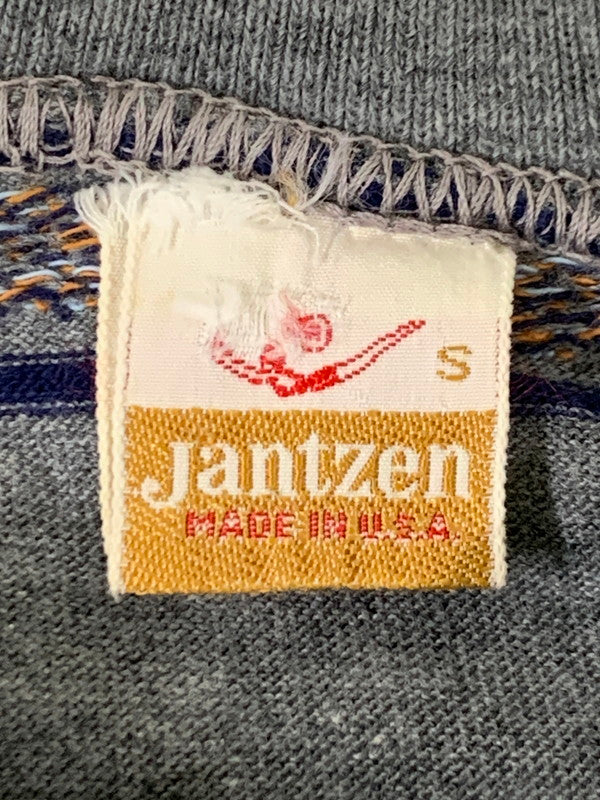 【中古品】【メンズ】 JANTZEN ジャンセン 70-80S BORDER PATTERN TEE Tシャツ トップス 146-250710-ks-127-min サイズ：S カラー：グレー 万代Net店
