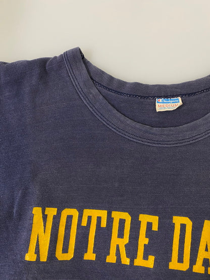 【現状渡し品】【メンズ】 Champion チャンピオン 70's NORTRE DAME FOOTBALL SHIRT 70年代 フットボールシャツ 半袖Tシャツ トップス 146-250613-yn-16-min サイズ：M カラー：ネイビー 万代Net店