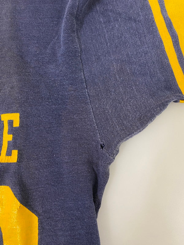 【現状渡し品】【メンズ】 Champion チャンピオン 70's NORTRE DAME FOOTBALL SHIRT 70年代 フットボールシャツ 半袖Tシャツ トップス 146-250613-yn-16-min サイズ：M カラー：ネイビー 万代Net店