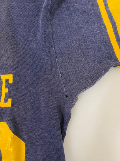 【現状渡し品】【メンズ】 Champion チャンピオン 70's NORTRE DAME FOOTBALL SHIRT 70年代 フットボールシャツ 半袖Tシャツ トップス 146-250613-yn-16-min サイズ：M カラー：ネイビー 万代Net店