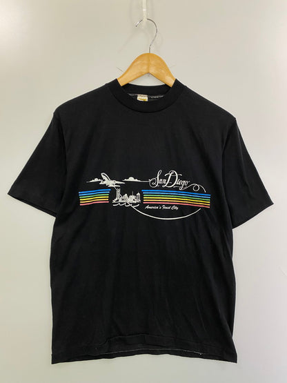 【中古品】【メンズ】 Velva Sheen ベルバシーン SAN DIEGO 70-80S TEE サンディエゴ プリント Ｔシャツ 70－80年代 メンズ トップス 146-250616-em-28-min サイズ：L カラー：ブラック 万代Net店