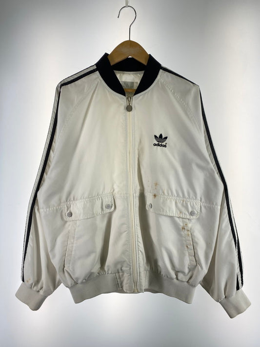 【中古品】【メンズ】 ADIDAS アディダス 銀タグ ジップアップ ナイロンジャケット アウター 146-250724-cn-1-min サイズ：105 カラー：ホワイト系 万代Net店