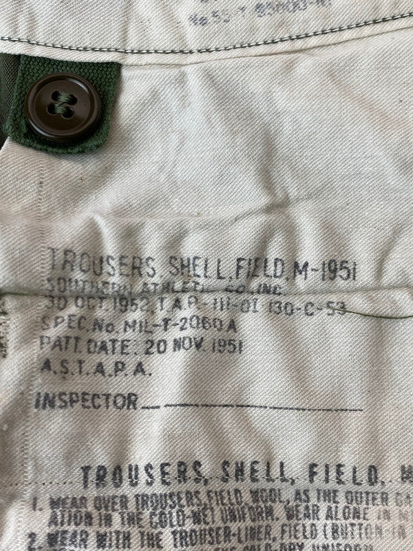 【現状渡し品】【メンズ】 U.S.ARMY ユーエスアーミー 50S MIL-T-2060A CONMARジップ M-1951 FIELD PANTS 50年代 フィールド パンツ メンズ ボトムス 157-250620-em-20-min サイズ：L カラー：カーキ 万代Net店