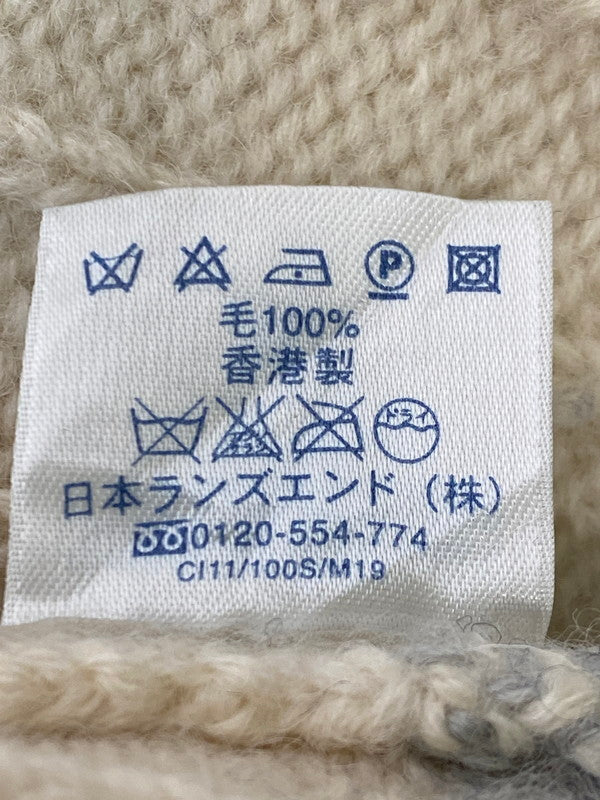 【中古品】【メンズ】 LANDS' END ランドエンド ZIP KNIT ジップニット トップス 146-250719-ks-38-min サイズ：M カラー：ベージュ系 万代Net店