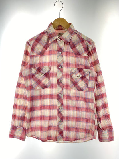 【中古品】【メンズ】 ROUND-UP ラウンドアップ 70~80S WESTERN SHIRT ウェスタンシャツ ロングスリーブ 146-250726-AS-2-min サイズ：S カラー：レッド系 万代Net店