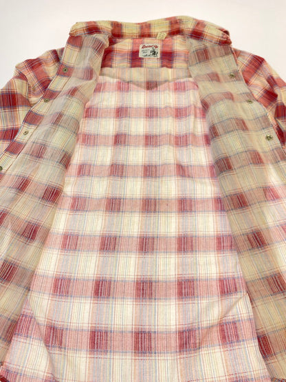 【中古品】【メンズ】 ROUND-UP ラウンドアップ 70~80S WESTERN SHIRT ウェスタンシャツ ロングスリーブ 146-250726-AS-2-min サイズ：S カラー：レッド系 万代Net店