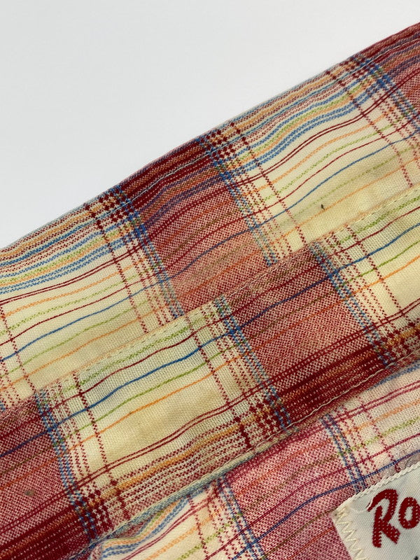 【中古品】【メンズ】 ROUND-UP ラウンドアップ 70~80S WESTERN SHIRT ウェスタンシャツ ロングスリーブ 146-250726-AS-2-min サイズ：S カラー：レッド系 万代Net店