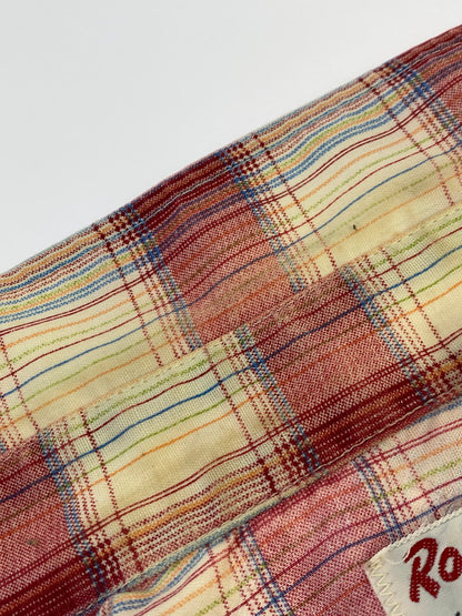 【中古品】【メンズ】 ROUND-UP ラウンドアップ 70~80S WESTERN SHIRT ウェスタンシャツ ロングスリーブ 146-250726-AS-2-min サイズ：S カラー：レッド系 万代Net店