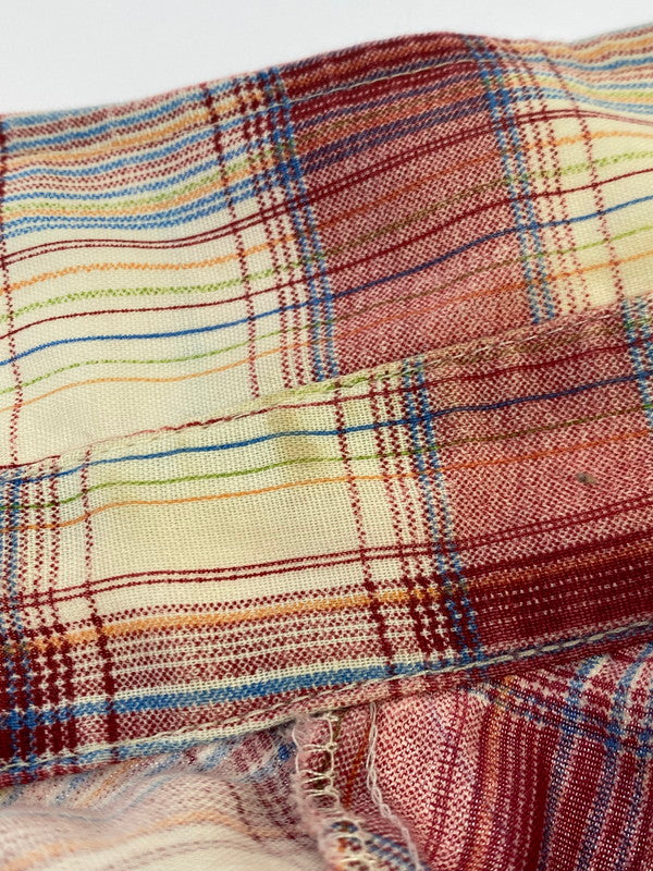 【中古品】【メンズ】 ROUND-UP ラウンドアップ 70~80S WESTERN SHIRT ウェスタンシャツ ロングスリーブ 146-250726-AS-2-min サイズ：S カラー：レッド系 万代Net店