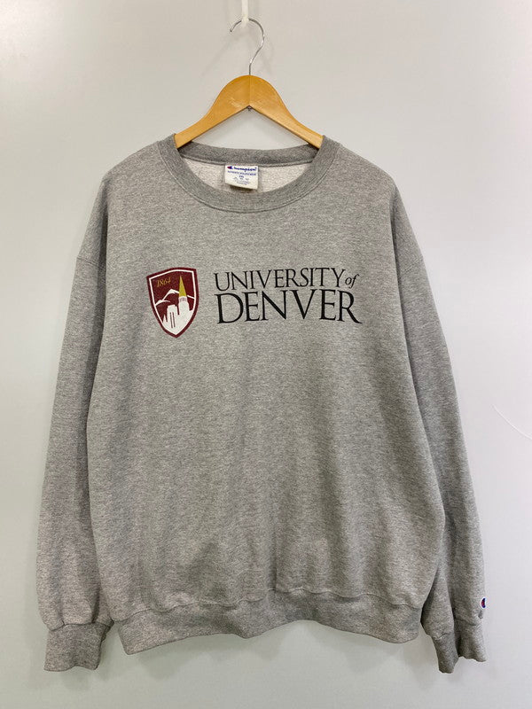 【中古品】【メンズ】 Champion チャンピオン UNIVERSITY OF DENVER PRINT REVERSEWEAVE SWEAT スウェット トップス 146-250623-ks-30-min サイズ：2XL カラー：グレー 万代Net店
