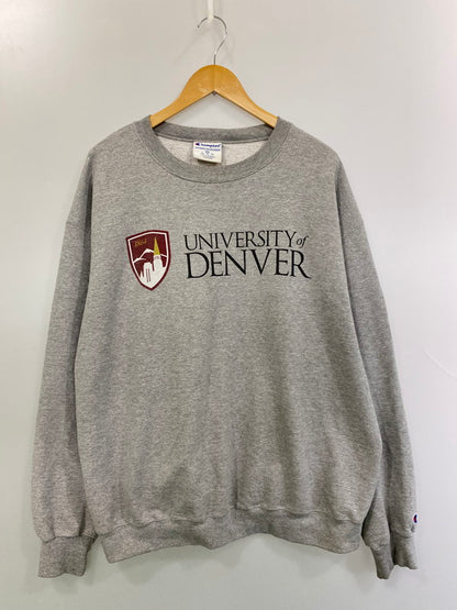 【中古品】【メンズ】 Champion チャンピオン UNIVERSITY OF DENVER PRINT REVERSEWEAVE SWEAT スウェット トップス 146-250623-ks-30-min サイズ：2XL カラー：グレー 万代Net店