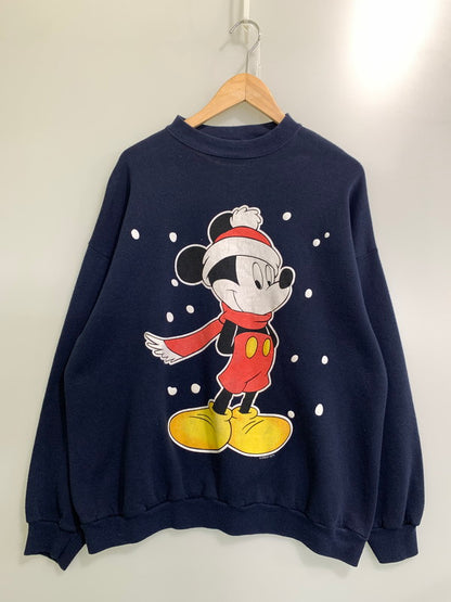 【中古品】【メンズ】 MICKEY UNLIMITED ミッキーアンリミテッド 90S MICKEY PRINT CREW SWEAT スウェット 146-250731-AS-46-min サイズ：XL カラー：ネイビー 万代Net店