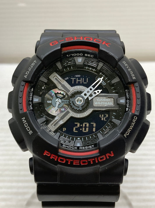 【中古品】【メンズ】 G-SHOCK ジーショック GA-110HR-1ADR BLACK&RED クォーツ腕時計 196-250625-cn-7-min カラー：ブラック/レッド 万代Net店