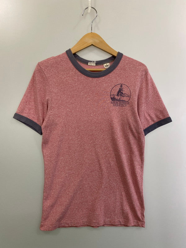【中古品】【メンズ】 Abercrombie&Fitch アバークロンビーアンドフィッチ 80-90S RINGER TEE リンガーTシャツ トップス 146-250623-ks-16-min サイズ：S カラー：ピンク 万代Net店