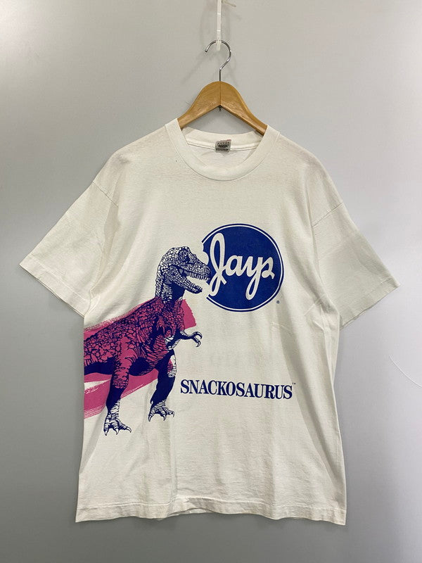 【中古品】【メンズ】 LAYS POTATO CHIPS レイズポテトチップス 90'S SNACKOSAURUS PRINT TEE 90年代 スナックザウルス プリント Tシャツ メンズ トップス 146-250620-em-27-min サイズ：L カラー：ホワイト 万代Net店