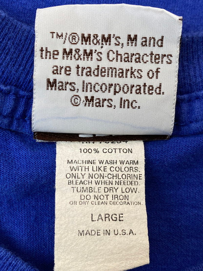 【中古品】【メンズ】 M&M'S エムアンドエムズ 90'S PRINT TEE Tシャツ トップス 146-250623-ks-27-min サイズ：L カラー：ブルー 万代Net店