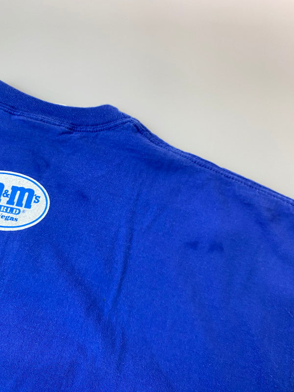 【中古品】【メンズ】 M&M'S エムアンドエムズ 90'S PRINT TEE Tシャツ トップス 146-250623-ks-27-min サイズ：L カラー：ブルー 万代Net店