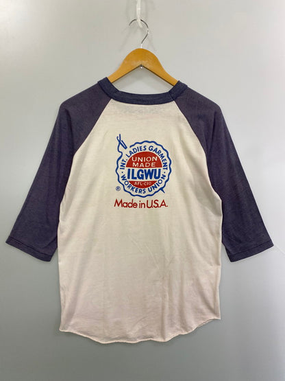 【現状渡し品】【メンズ】 UNION MADE ILGWU ユニオンメイド インターナショナル・レディズ・ガーメント・ワーカーズ・ユニオン RAGLAN TEE ラグラン Tシャツ 146-250620-em-26-min サイズ：L カラー：パープル/ホワイト 万代Net店