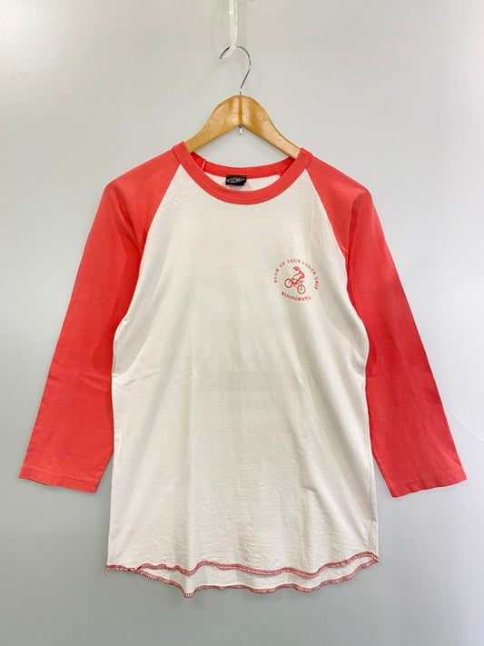 【中古品】【メンズ】 RIDINGMANIA ライディングマニア PRINT RAGLAN TEE プリント ラグラン Tシャツ メンズ トップス 146-250620-em-30-min サイズ：M カラー：レッド/ホワイト 万代Net店