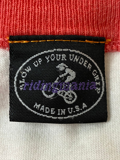 【中古品】【メンズ】 RIDINGMANIA ライディングマニア PRINT RAGLAN TEE プリント ラグラン Tシャツ メンズ トップス 146-250620-em-30-min サイズ：M カラー：レッド/ホワイト 万代Net店