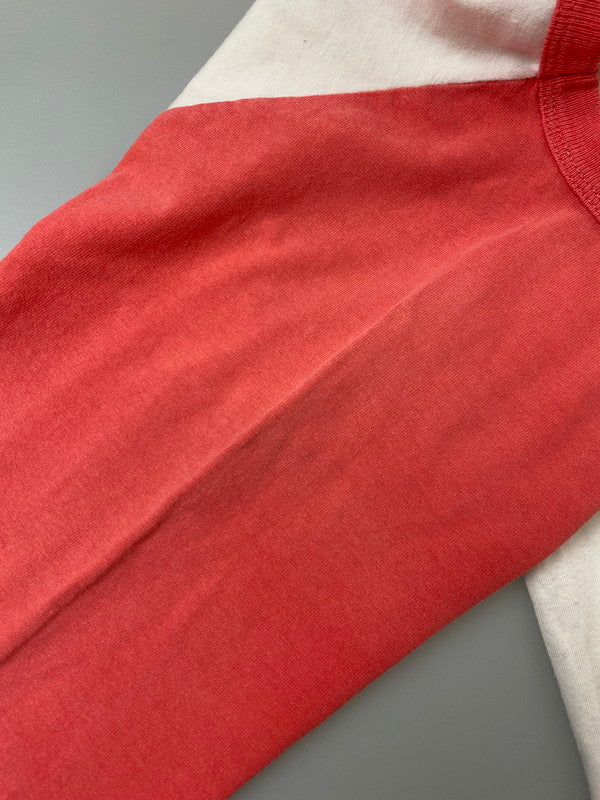 【中古品】【メンズ】 RIDINGMANIA ライディングマニア PRINT RAGLAN TEE プリント ラグラン Tシャツ メンズ トップス 146-250620-em-30-min サイズ：M カラー：レッド/ホワイト 万代Net店