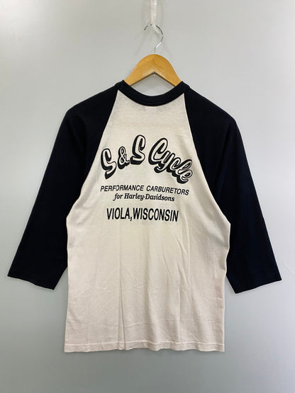 【中古品】【メンズ】 SOFFE ソフィー S&S CYCLE PRINT RAGLAN TEE Tシャツ トップス 146-250623-ks-22-min サイズ：M カラー：ブラック/ホワイト 万代Net店