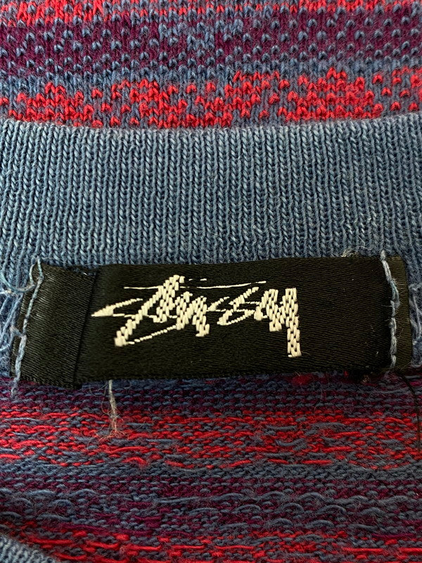 【中古品】【メンズ】  OLD STUSSY オールド ステューシー MULTI COLOR L S TEE 80'S初期 マルチカラー 長そで Tシャツ メンズ トップス 142-250620-em-24-min カラー：マルチカラー（レッド系） 万代Net店