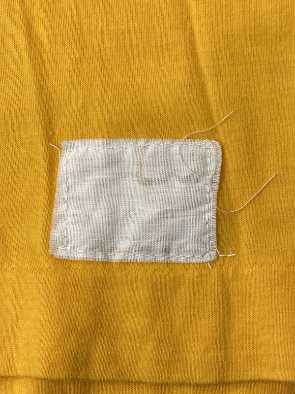 【中古品】【メンズ】 WOLF ウルフ 80S FLOCKY PRINT TEE Tシャツ トップス 146-250623-ks-21-min サイズ：L カラー：マスタード 万代Net店