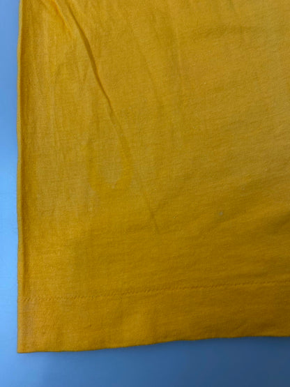 【中古品】【メンズ】 WOLF ウルフ 80S FLOCKY PRINT TEE Tシャツ トップス 146-250623-ks-21-min サイズ：L カラー：マスタード 万代Net店