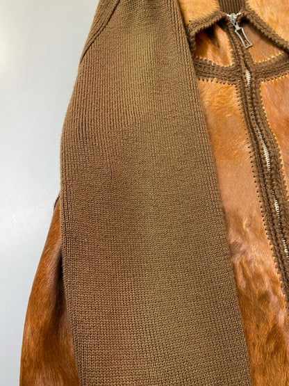 【現状渡し品】【メンズ】 SILVER シルバー 70S HALACO LEATHER JACKET ハラコレザージャケット 146-250623-ks-13-min サイズ：不明 カラー：ブラウン 万代Net店