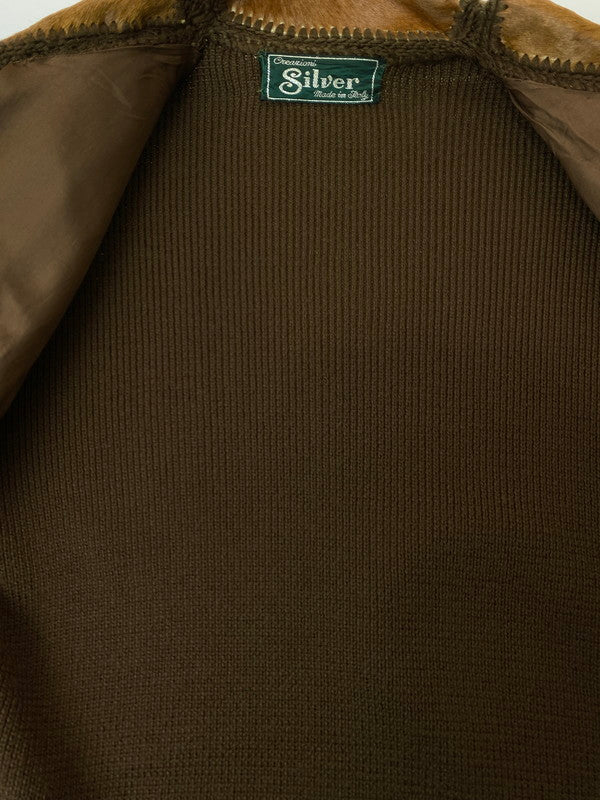 【現状渡し品】【メンズ】 SILVER シルバー 70S HALACO LEATHER JACKET ハラコレザージャケット 146-250623-ks-13-min サイズ：不明 カラー：ブラウン 万代Net店