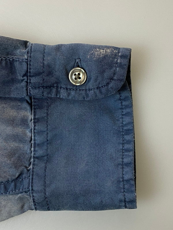 【中古品】【メンズ】 DIESEL ディーゼル S-UMBE-TREAT メンズ 長袖 シャツ リヨセル トップス 141-250624-em-17-min サイズ：46 カラー：ネイビー系 万代Net店