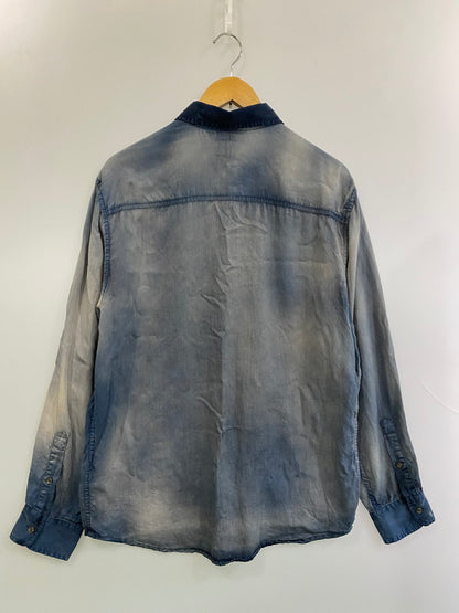 【中古品】【メンズ】 DIESEL ディーゼル S-UMBE-TREAT メンズ 長袖 シャツ リヨセル トップス 141-250624-em-17-min サイズ：46 カラー：ネイビー系 万代Net店