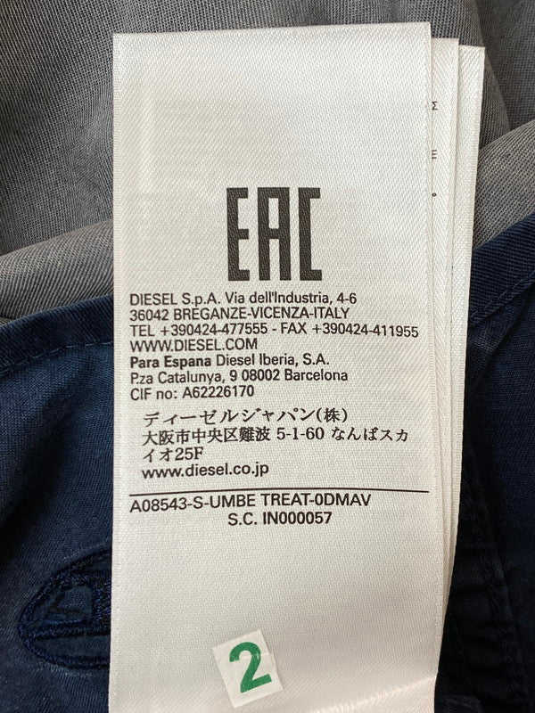 【中古品】【メンズ】 DIESEL ディーゼル S-UMBE-TREAT メンズ 長袖 シャツ リヨセル トップス 141-250624-em-17-min サイズ：46 カラー：ネイビー系 万代Net店