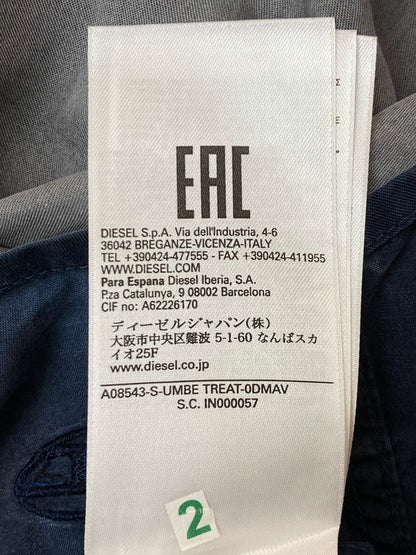 【中古品】【メンズ】 DIESEL ディーゼル S-UMBE-TREAT メンズ 長袖 シャツ リヨセル トップス 141-250624-em-17-min サイズ：46 カラー：ネイビー系 万代Net店