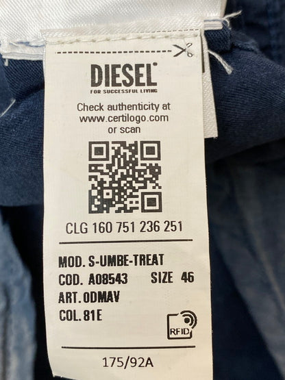 【中古品】【メンズ】 DIESEL ディーゼル S-UMBE-TREAT メンズ 長袖 シャツ リヨセル トップス 141-250624-em-17-min サイズ：46 カラー：ネイビー系 万代Net店
