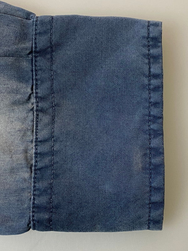 【中古品】【メンズ】 DIESEL ディーゼル S-UMBE-TREAT メンズ 長袖 シャツ リヨセル トップス 141-250624-em-17-min サイズ：46 カラー：ネイビー系 万代Net店