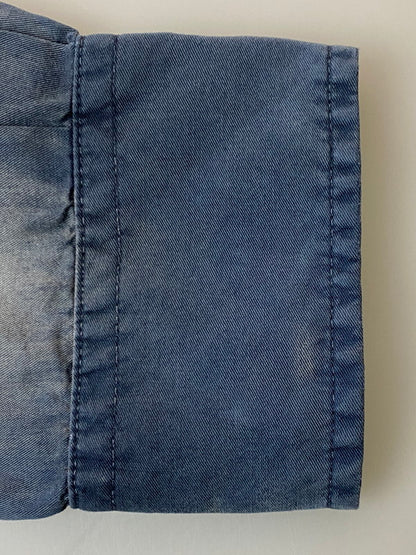 【中古品】【メンズ】 DIESEL ディーゼル S-UMBE-TREAT メンズ 長袖 シャツ リヨセル トップス 141-250624-em-17-min サイズ：46 カラー：ネイビー系 万代Net店