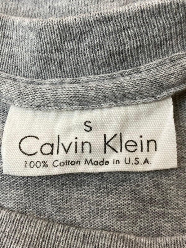 【中古品】【メンズ】 CAVIN KLEIN カルバンクライン SS LOGO TEE 90S USA製 半袖 ロゴ Tシャツ 90年代 アメリカ製 メンズ トップス 141-250624-em-12-min サイズ：S カラー：グレー 万代Net店