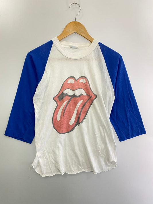 【現状渡し品】【メンズ】 ROLLING STONES 1997 RAGLAN TEE USED ローリングストーンズ ラグラン Tシャツ トップス メンズ ヴィンテージ レトロ 146-250624-em-04-min カラー：ブルー/ホワイト 万代Net店