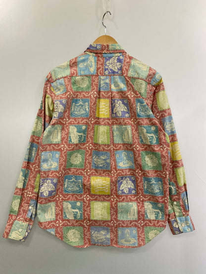 【中古品】【メンズ】 SUN SURF サンサーフ COTTON MULTI LS ALOHA SHIRT コットン マルチ 長そで アロハシャツ メンズ トップス ヴィンテージ 145-250624-em-08-min サイズ：ｍ カラー：レッド系（マルチカラー） 万代Net店