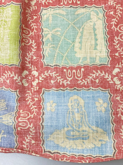 【中古品】【メンズ】 SUN SURF サンサーフ COTTON MULTI LS ALOHA SHIRT コットン マルチ 長そで アロハシャツ メンズ トップス ヴィンテージ 145-250624-em-08-min サイズ：ｍ カラー：レッド系（マルチカラー） 万代Net店