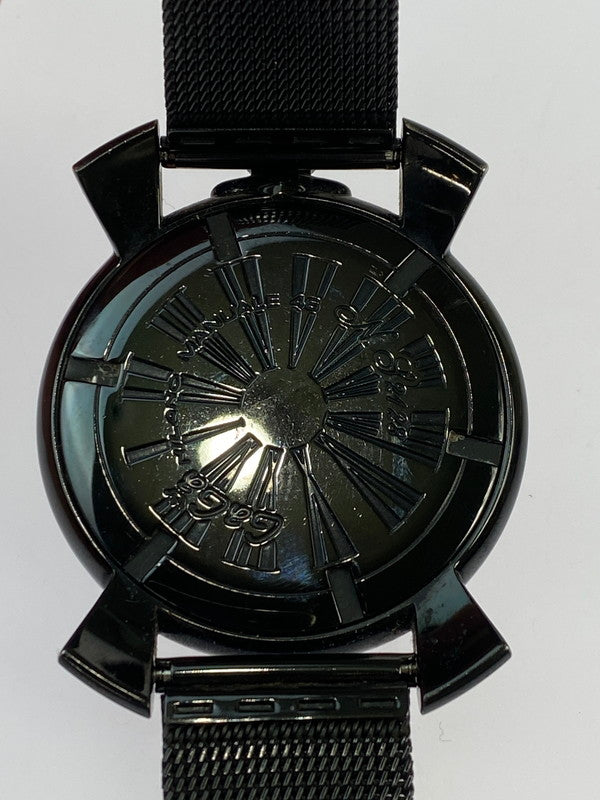 【中古品】【メンズ/レディース】 Gaga Milano ガガ・ミラノ 5082.1 マヌアーレ スリム 46 クォーツ時計 197-250821-yn-19-min カラー：ブラック 万代Net店