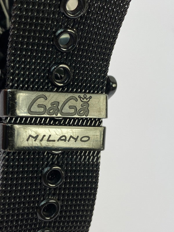 【中古品】【メンズ/レディース】 Gaga Milano ガガ・ミラノ 5082.1 マヌアーレ スリム 46 クォーツ時計 197-250821-yn-19-min カラー：ブラック 万代Net店