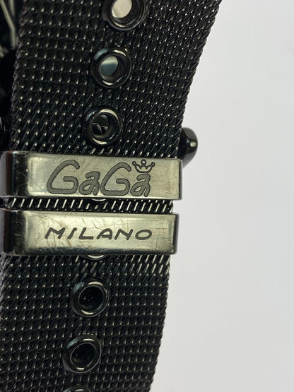 【中古品】【メンズ/レディース】 Gaga Milano ガガ・ミラノ 5082.1 マヌアーレ スリム 46 クォーツ時計 197-250821-yn-19-min カラー：ブラック 万代Net店