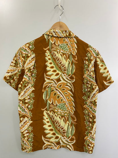 【中古品】【メンズ】 THE FLAT HEAD ザフラットヘッド ALOHA SHIRT PALMS LABEL アロハシャツ ハワイアンシャツ メンズ 半袖 トップス 145-250627-em-22-min サイズ：S カラー：ブラウン系 万代Net店