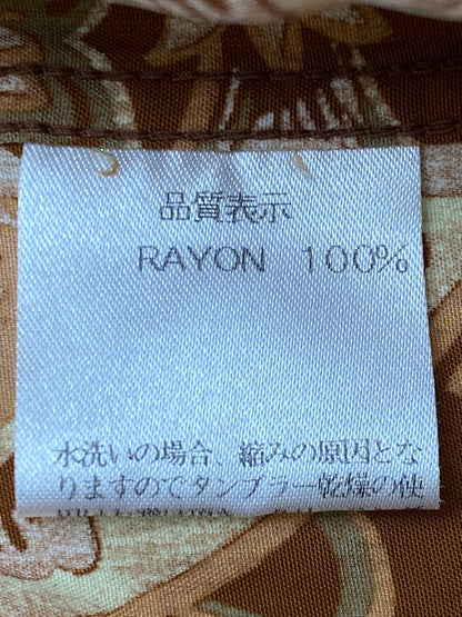 【中古品】【メンズ】 THE FLAT HEAD ザフラットヘッド ALOHA SHIRT PALMS LABEL アロハシャツ ハワイアンシャツ メンズ 半袖 トップス 145-250627-em-22-min サイズ：S カラー：ブラウン系 万代Net店