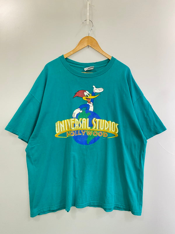 【現状渡し品】【メンズ】 90S HOLLYWOOD WOODPECKER TEE UNIVERSAL STUDIOS ユニバーサルスタジオ ハリウッド 90年代 ウッドペッカー 半袖 Tシャツ メンズ トップス 146-250627-em-30-min カラー：グリーン 万代Net店