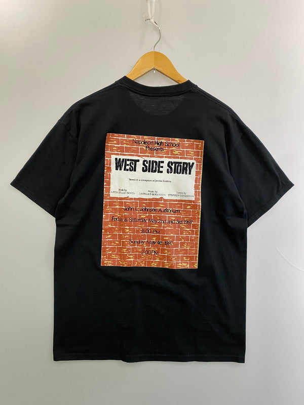 【中古品】【メンズ】 90S MUSICAL TEE WEST SIDE STORY 90年代 ミュージカル Tシャツ ウエストサイドストーリー プリントT メンズ トップス 146-250627-em-27-min サイズ：L カラー：ブラック 万代Net店