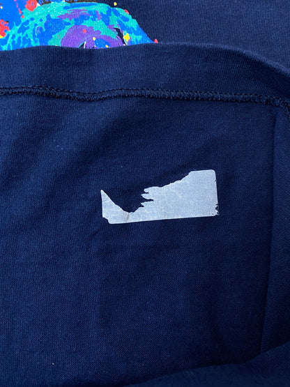 【中古品】【メンズ】 COMTEC コムテック 90S ART TEE 90年代 アート Tシャツ メンズ トップス 半袖 146-250627-em-29-min サイズ：L カラー：ネイビー 万代Net店